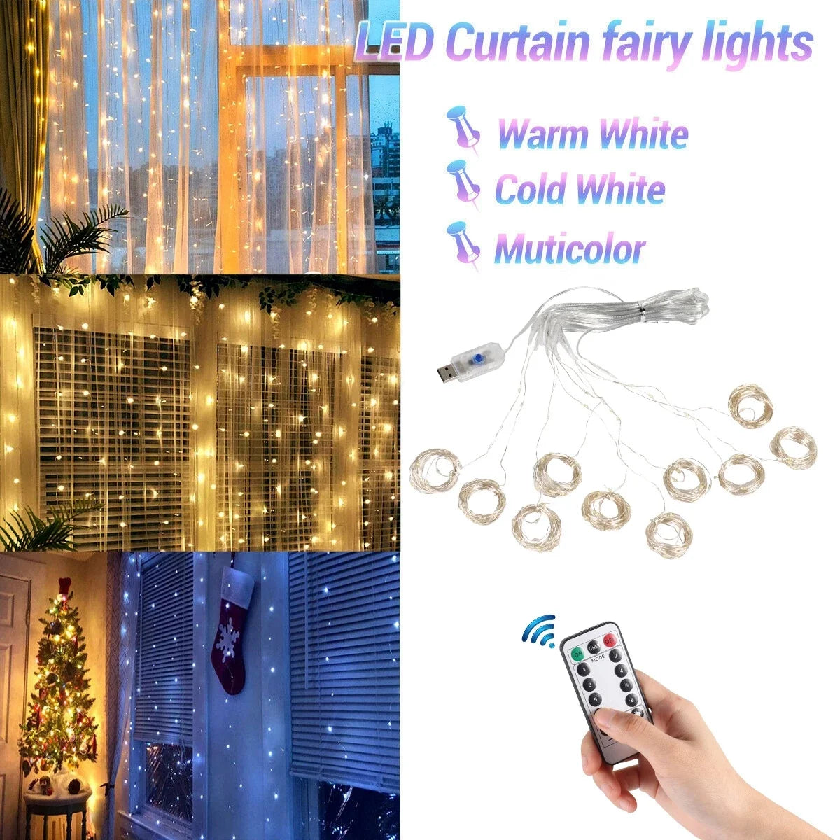 Christmas Lights Curtain