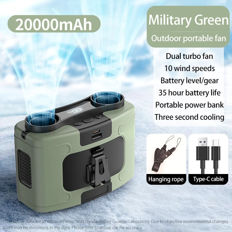 Portable 10000mah power bank, 1 count 3 in 1 outdoor fan with torch