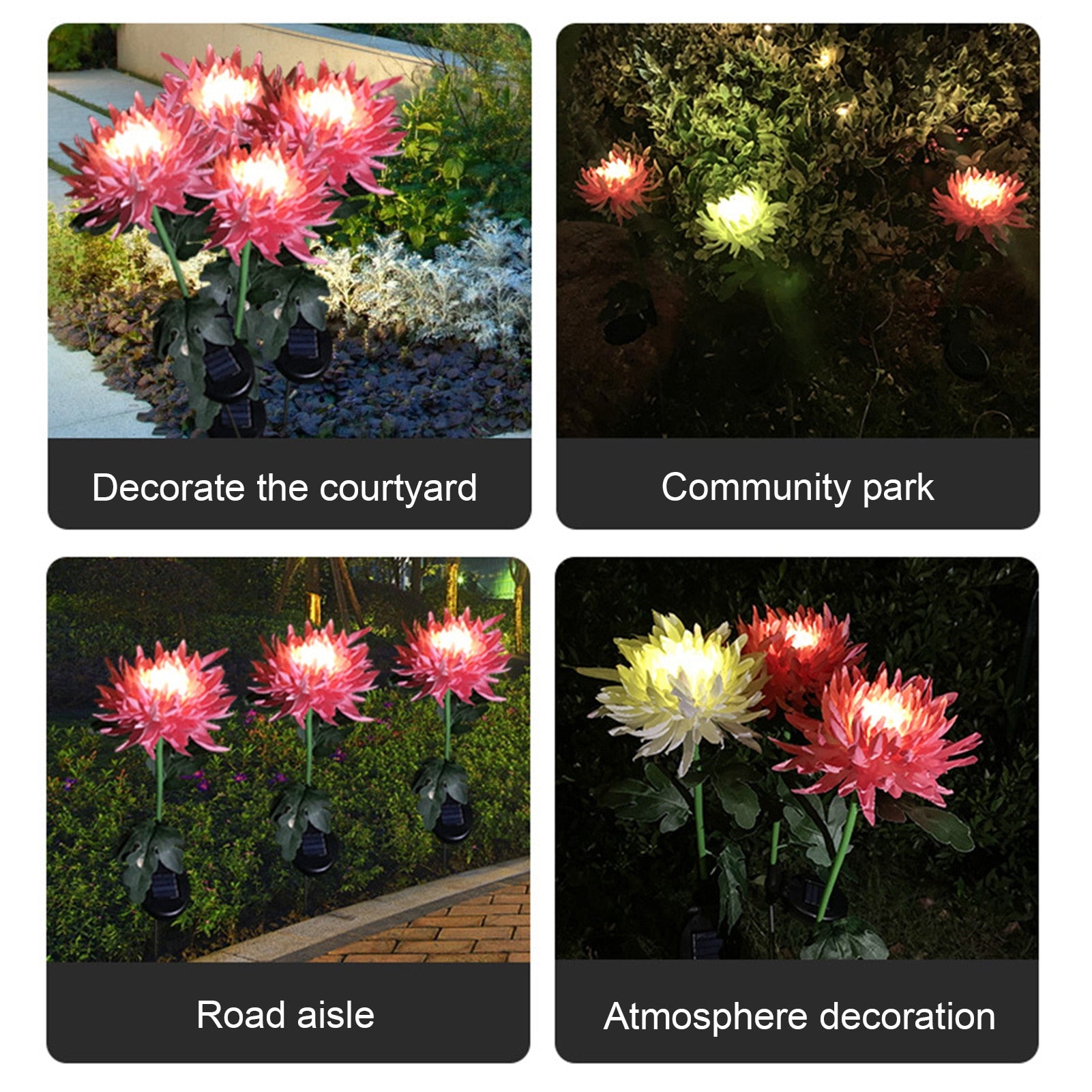 Solar LED Chrysanthemum Light